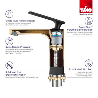 Смеситель для раковины с гигиеническим душем Timo Torne чёрный 4360/03G